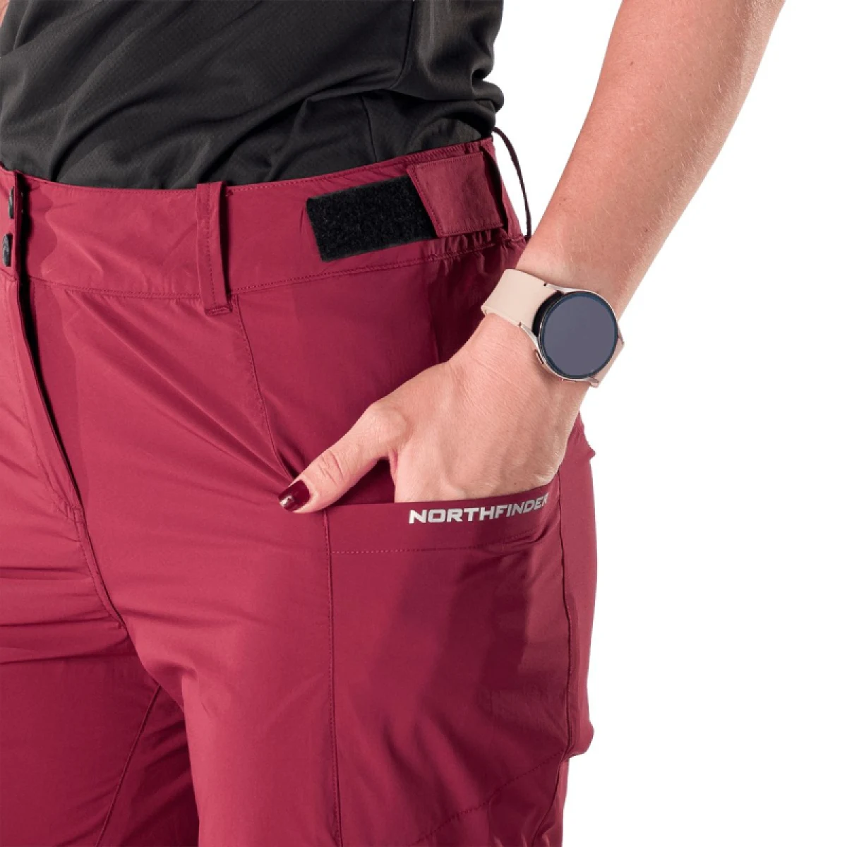 Dámske turistické kraťasy NORTHFINDER FLORENCIA-378wine · záber 5