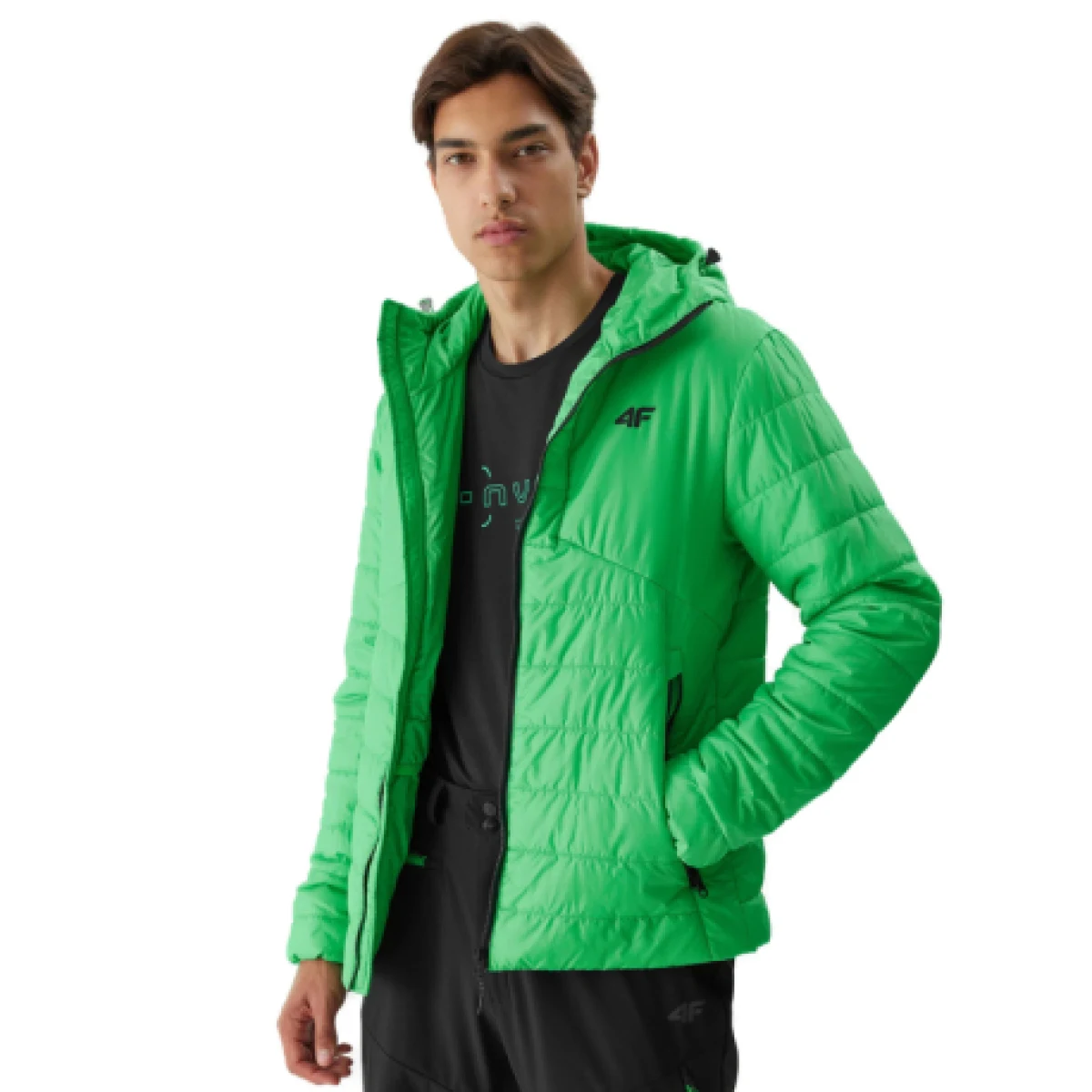 Pánská turistická bunda 4F DOWN JACKET-AW23TDJAM245-42S-LIGHT GREEN · záber 1