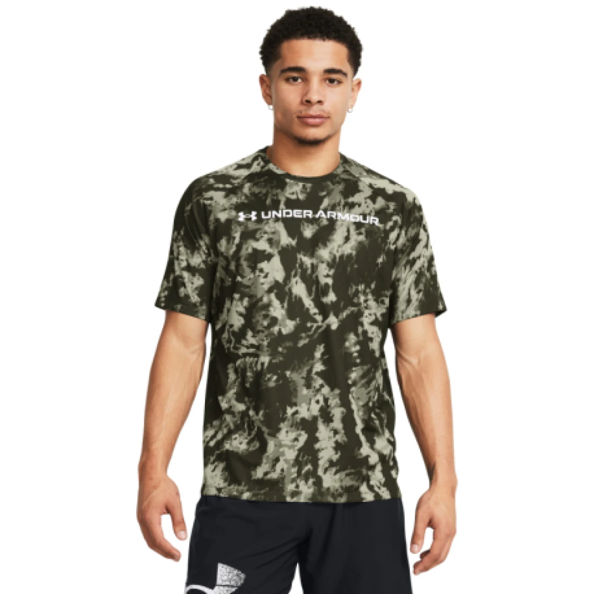 Pánské tréninkové tričko s krátkým rukávem UNDER ARMOUR UA TECH ABC CAMO SS-GRN · záber 1