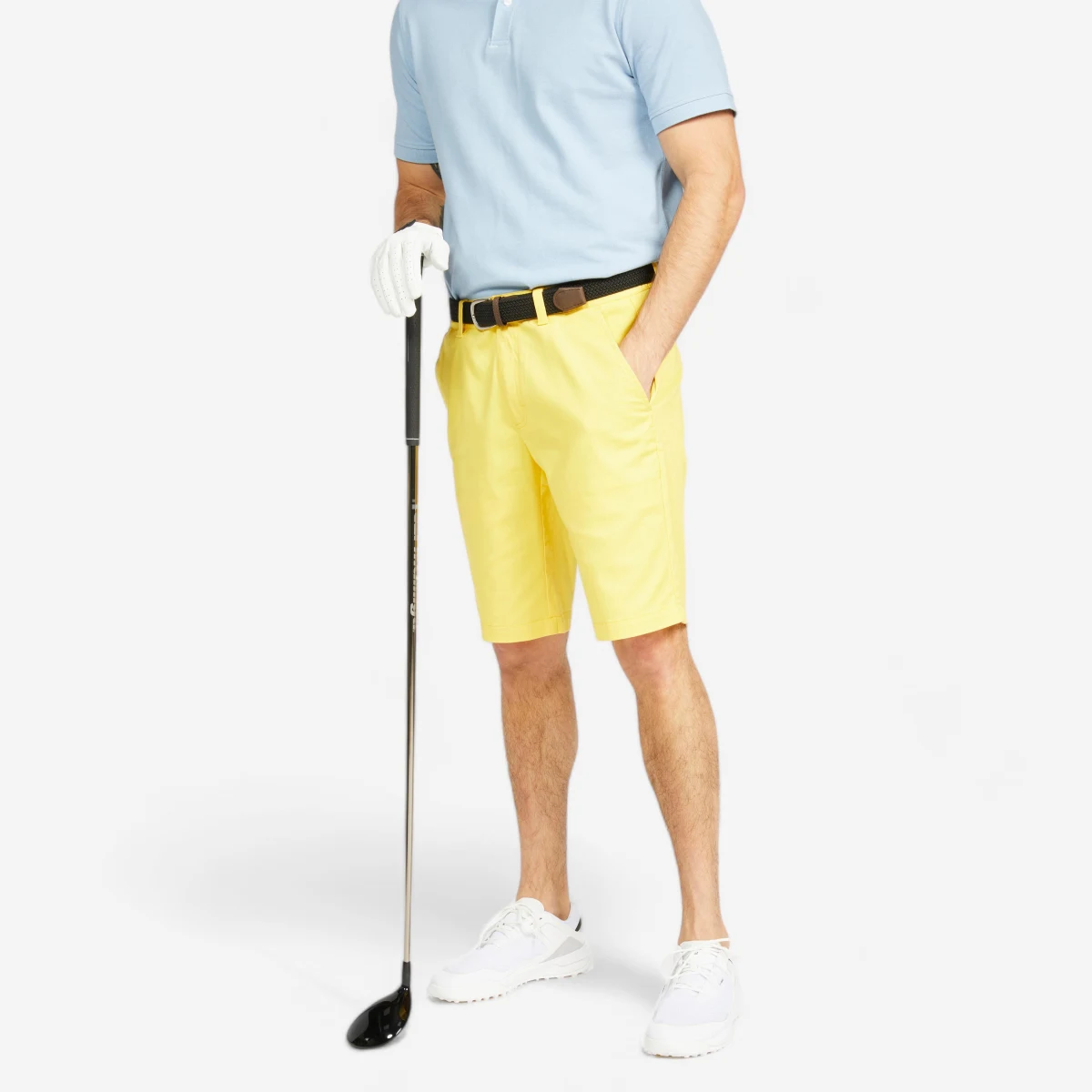INESIS Pánske golfové chino šortky MW500 žlté S-M · záber 1