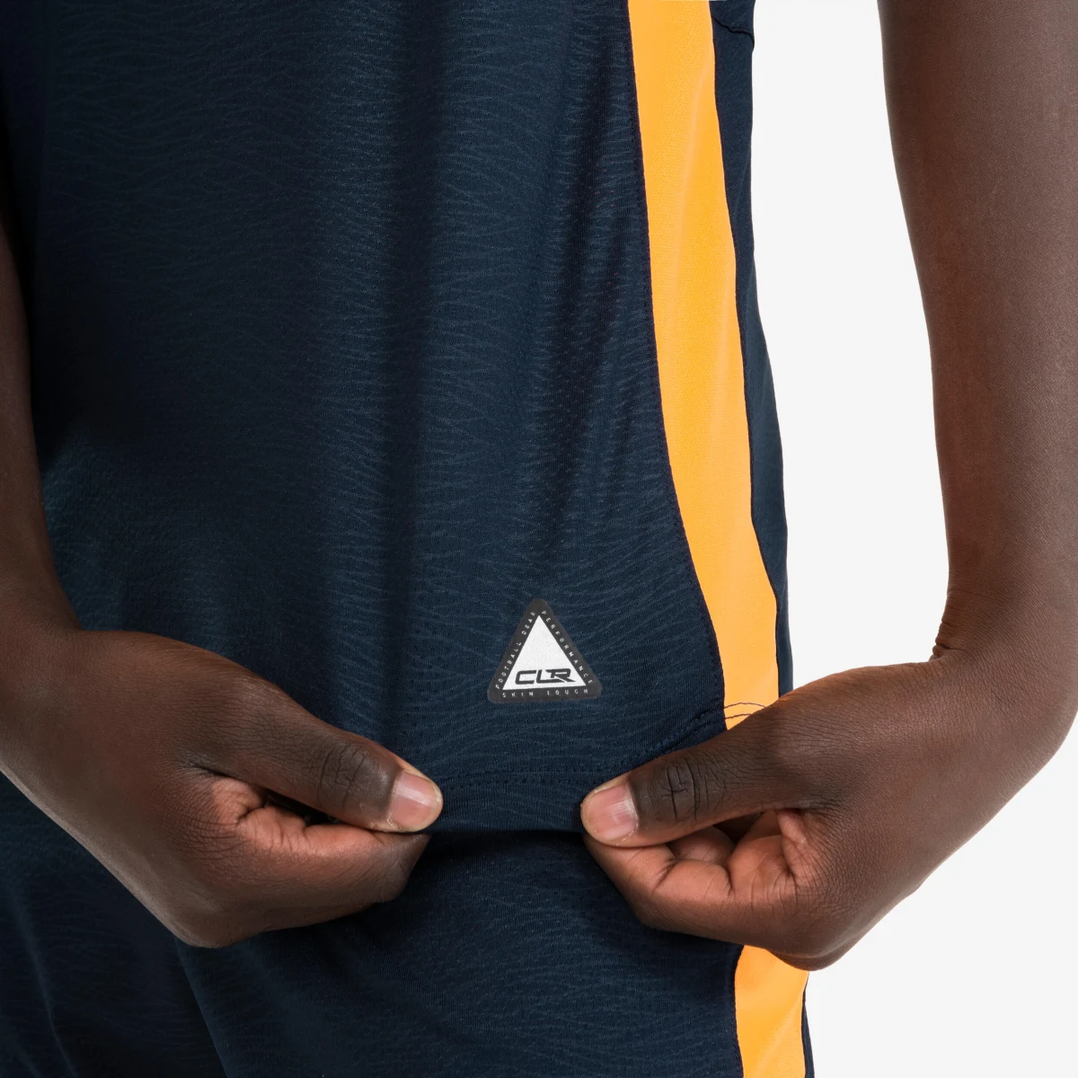 KIPSTA Detský futbalový dres CLR modro-oranžový 8-9 r (131-140 cm) · záber 2