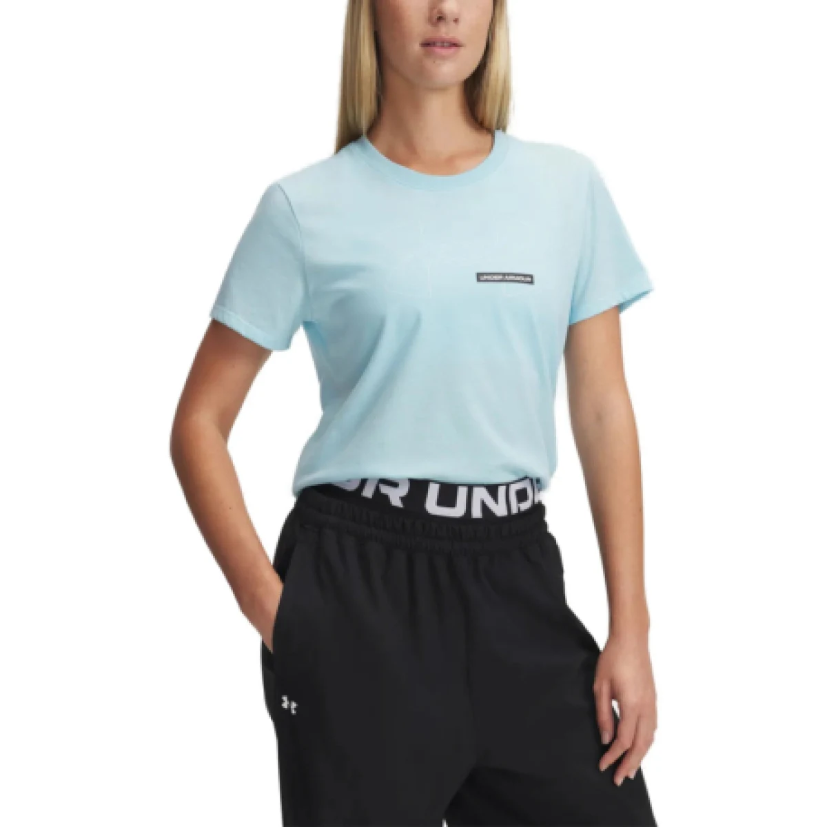 Dámské tričko s krátkým rukávem UNDER ARMOUR UA Rival Outline SS-BLU · záber 1