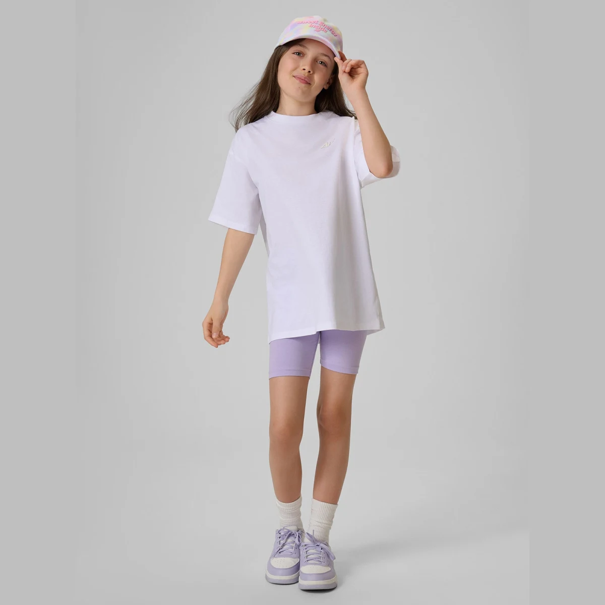 T-shirt loose hladké dívčí - bílé · záber 2