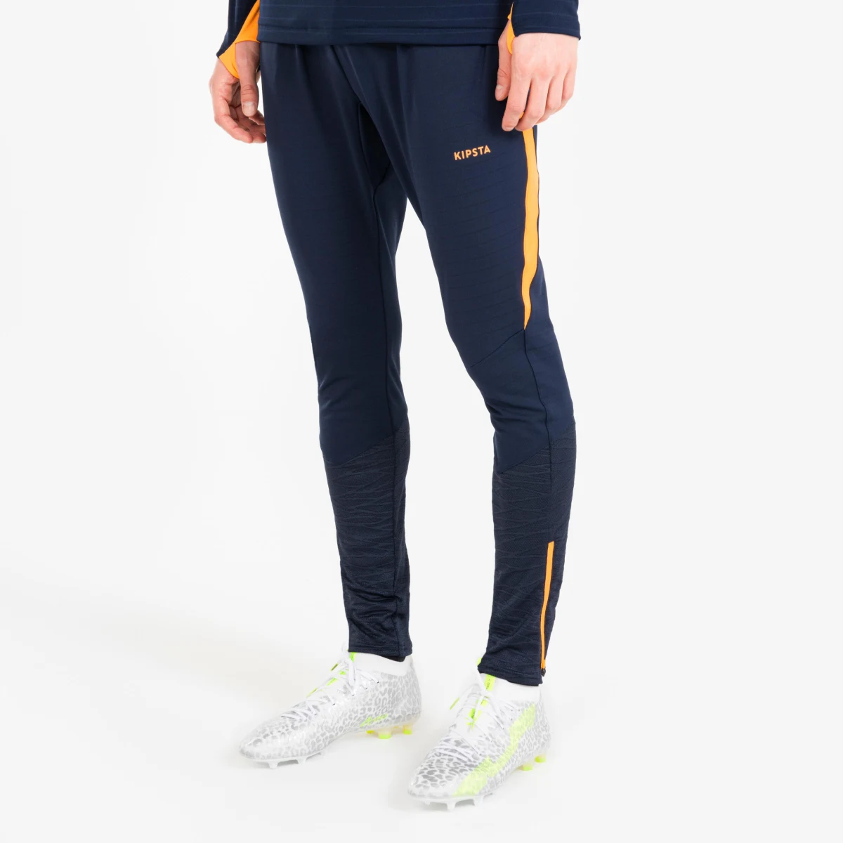 KIPSTA Futbalové nohavice CLR modro-oranžové S (W30 L33) · záber 1