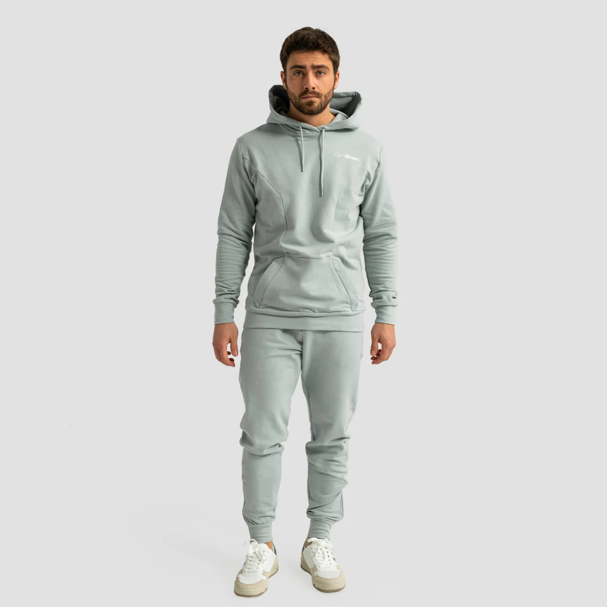 GymBeam Limitless Hoodie Eucalypt - Boja: Zelená | Težina: 0,814 g · záber 5
