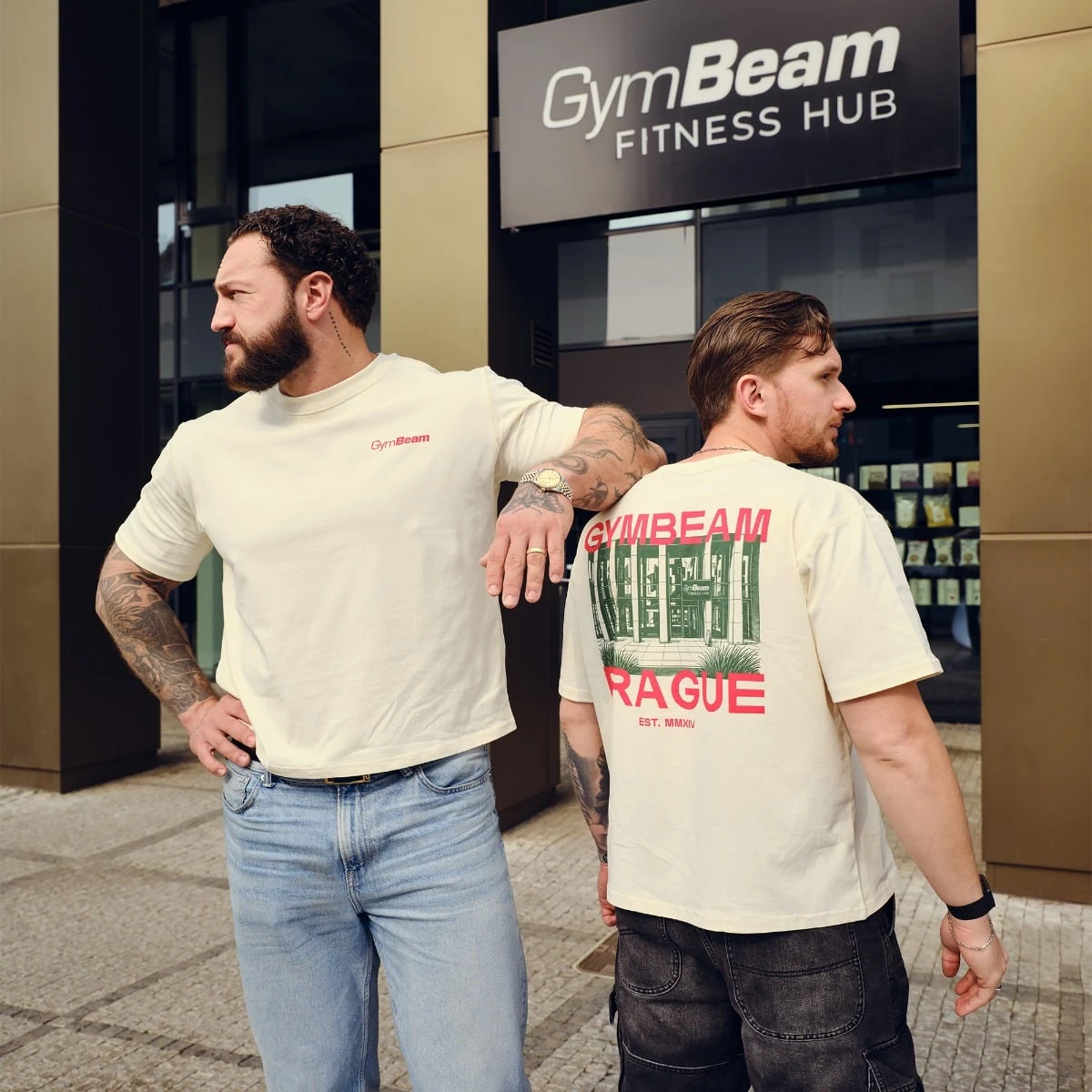 GymBeam Tričko Prague Cream - Velikost: S | Barva: Béžová | Hmotnost: 0,2156 kg | Balení: 37 · záber 4