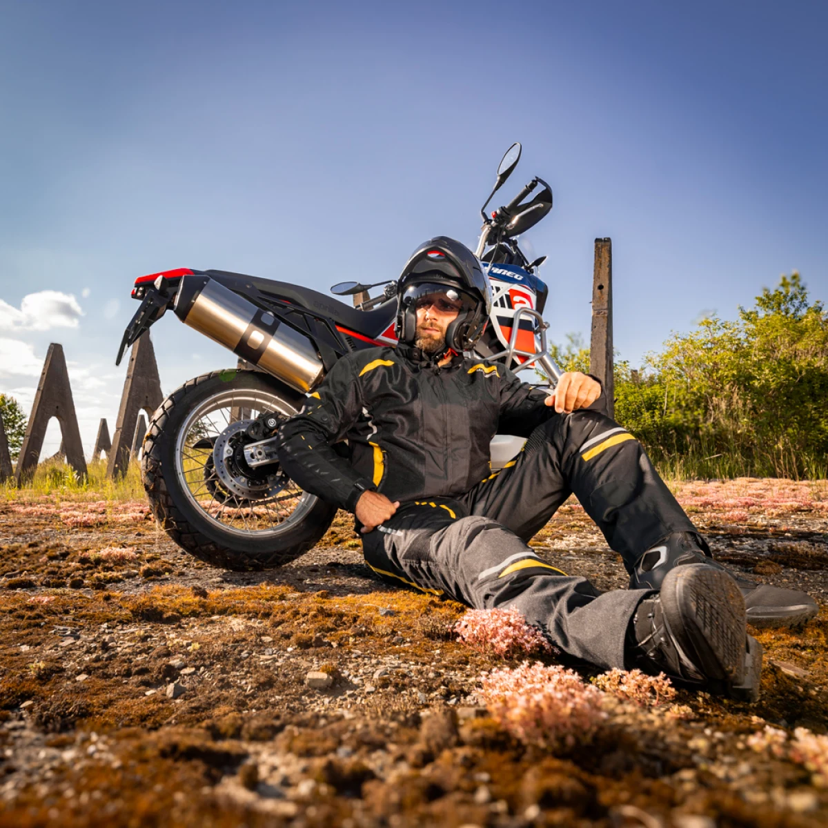 Pánske letné moto nohavice W-TEC Toranio Farba čierno-žltá, · záber 5