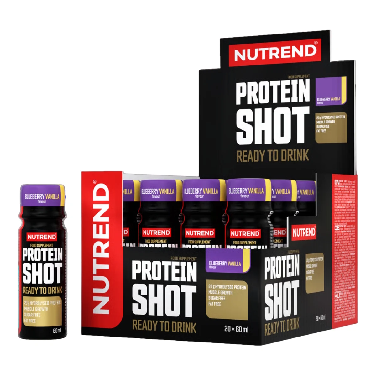 Nutrend Protein Shot 20x60ml blueberry vanilla - Príchuť: Blueberry vanilla · záber 1