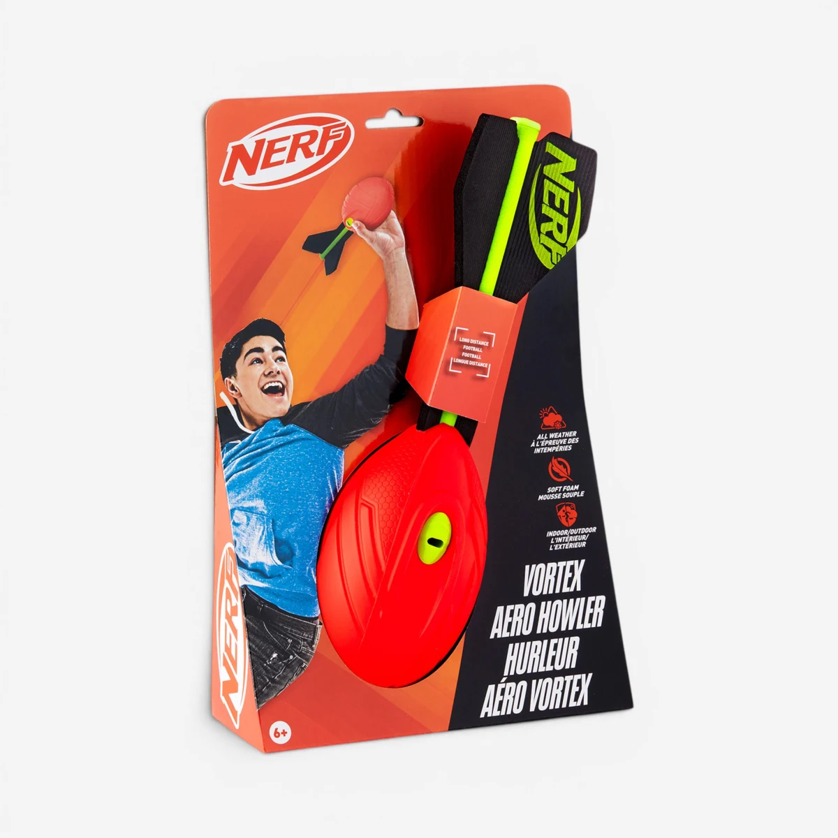 NERF Detská oštepárska lopta Vortex NERF 32 cm oranžová/zelená bez · záber 2