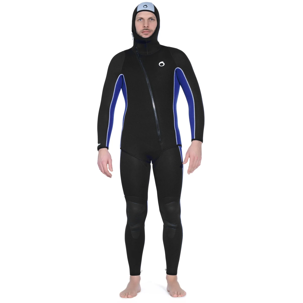 DECATHLON Pánska potápačská neoprénová bunda s kapucňou SCD 5,5 mm čierno-modrá 3XL · záber 2