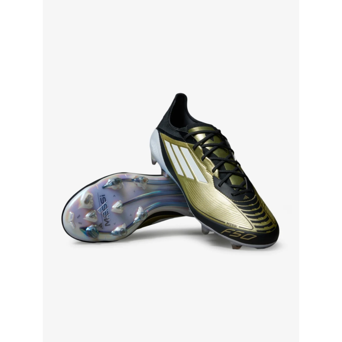 Pánské outdoorové fotbalové kopačky ADIDAS F50 Elite Messi M FG gold metallic cloud white core black · záber 3