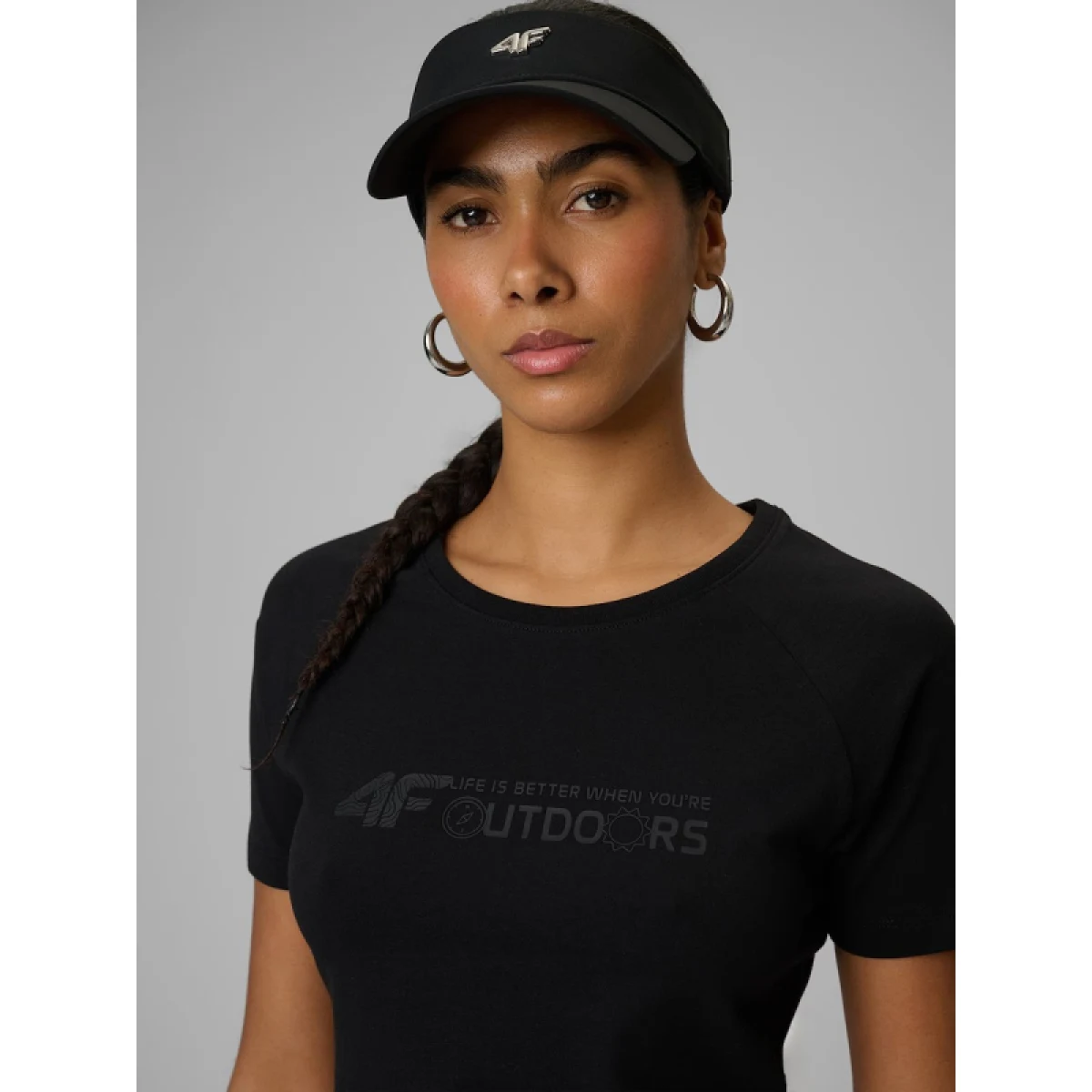 Dámské turistické tričko s krátkým rukávem 4F TSHIRT F2774-20S-DEEP BLACK · záber 5