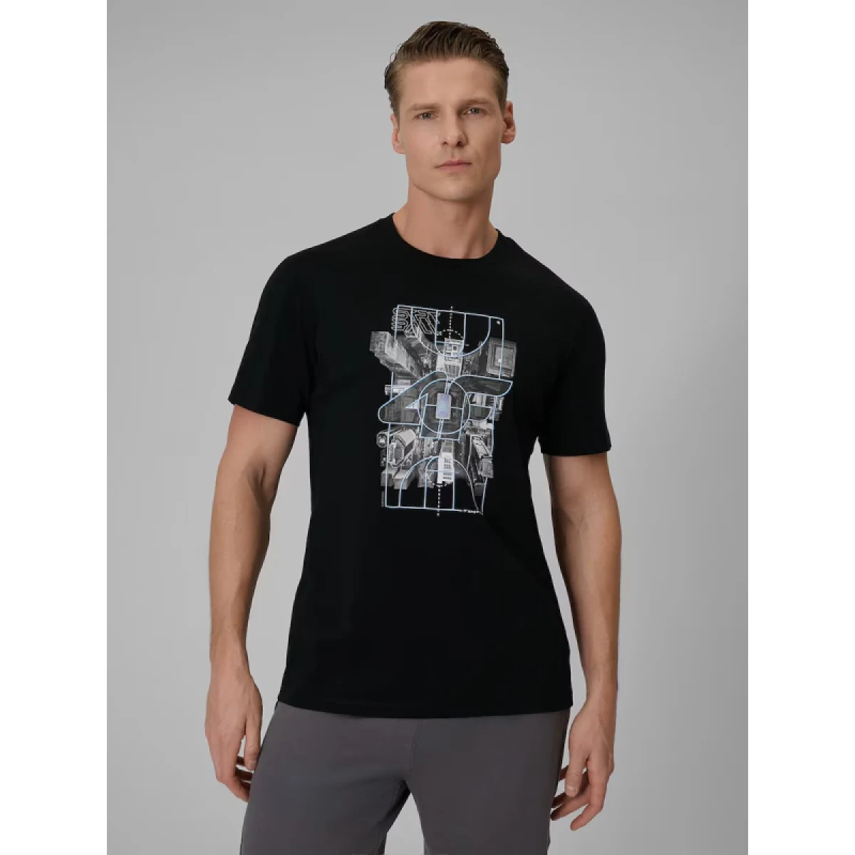 Pánské tričko s krátkým rukávem 4F TSHIRT M2664-20S-DEEP BLACK · záber 2