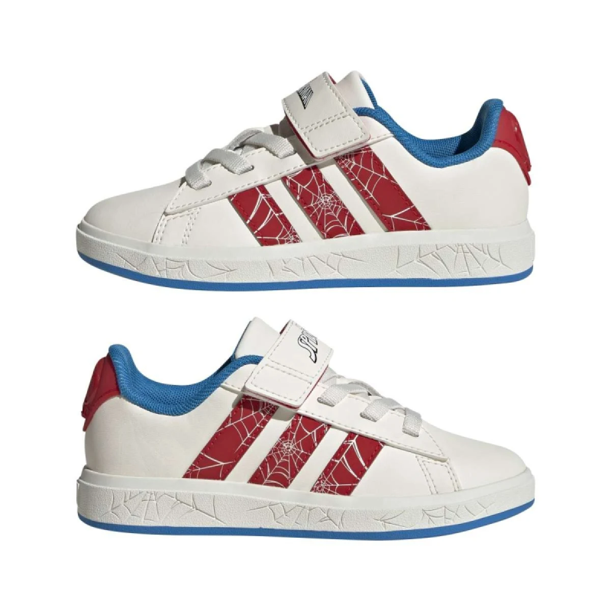 Chlapecká rekreační obuv ADIDAS Grand Court Spider Man K cloud white pure ruby bright blue · záber 3