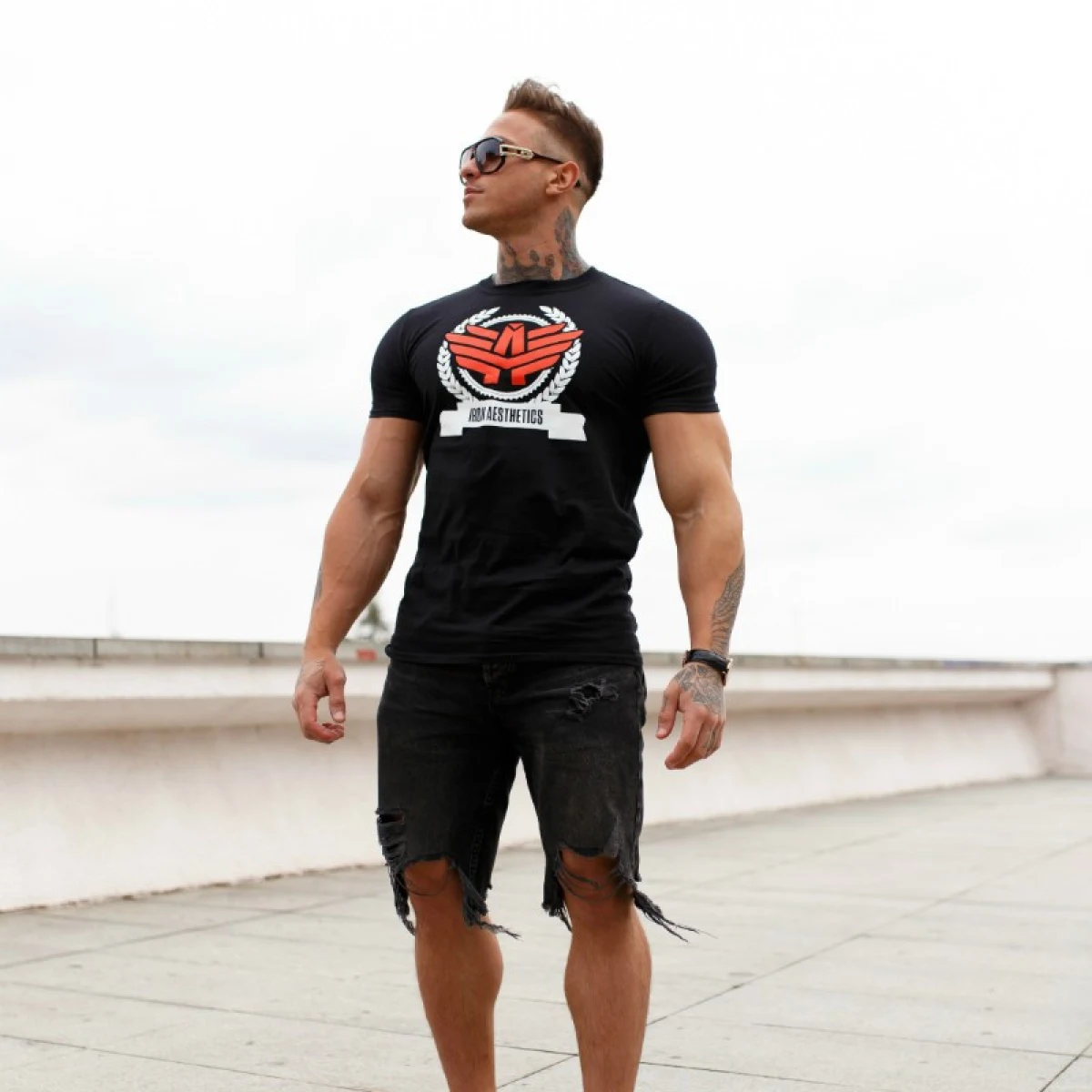 Pánske fitness tričko Iron Aesthetics Triumph, čierne · záber 3