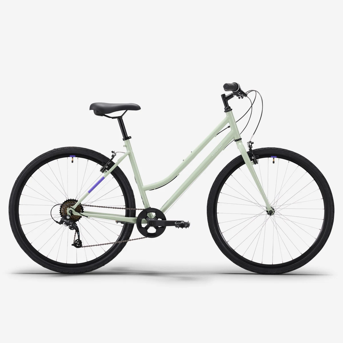 ROCKRIDER Trekingový bicykel EXPL 50 s nízkym rámom zelený S · záber 1