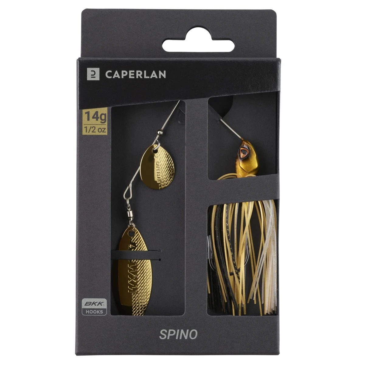 CAPERLAN Nástraha spinnerbait Spino 14 g gold bez · záber 2