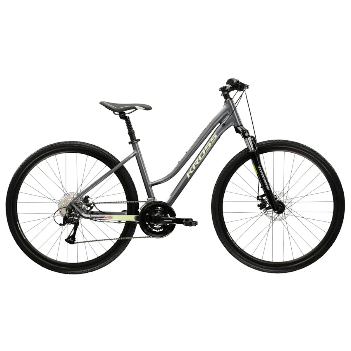 Kross EVADO 3.0 28" - model 2025 šedá / zelená / lesk - M (17", 158-170 cm) · záber 1