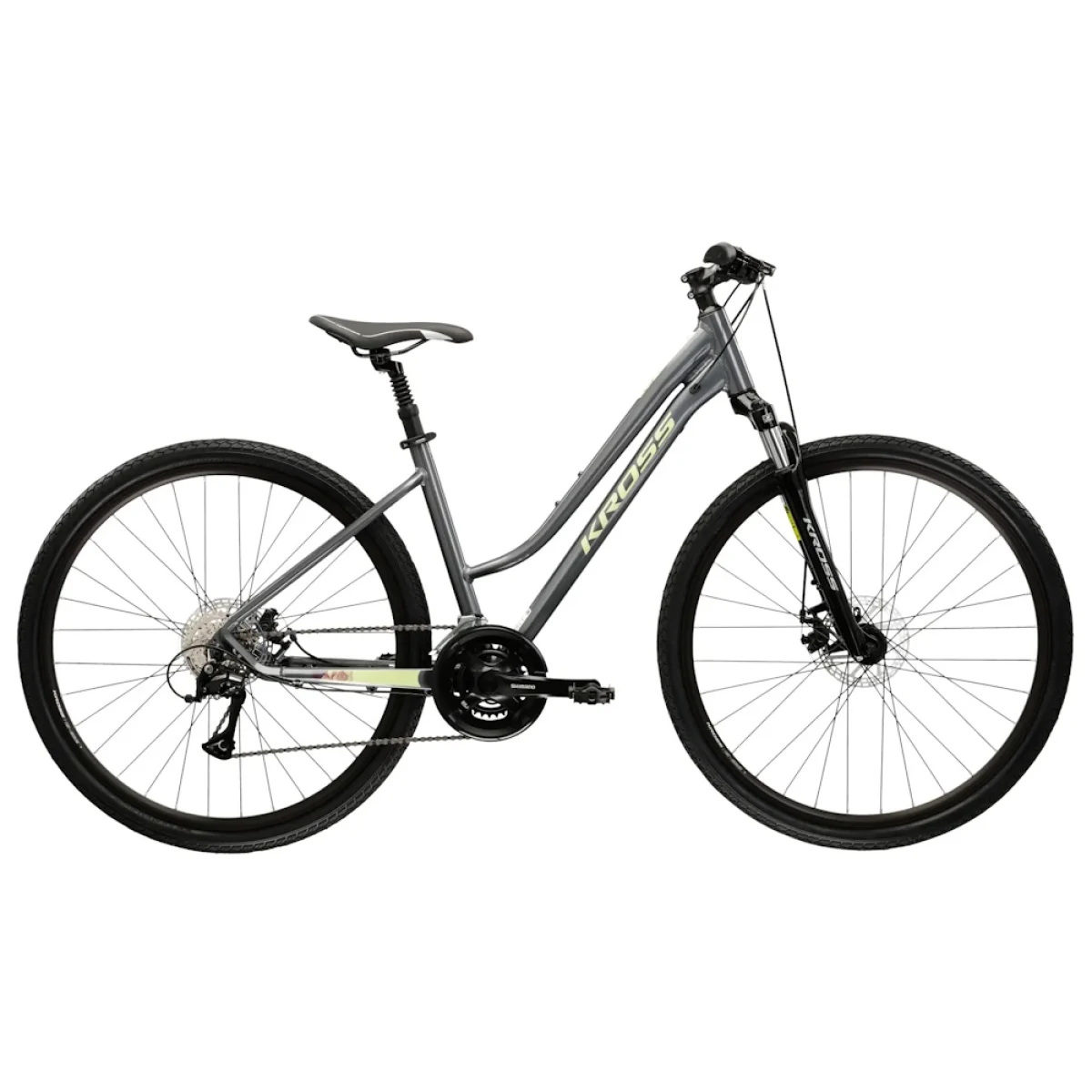 Kross EVADO 3.0 28" - model 2025 šedá / zelená / lesk - L (19", 168-180 cm) · záber 1
