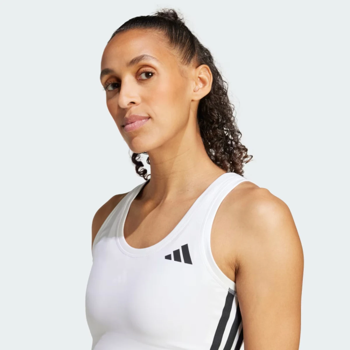 Dámské tréninkové tílko ADIDAS WE 3S CROP TANK WHITE BLACK · záber 5