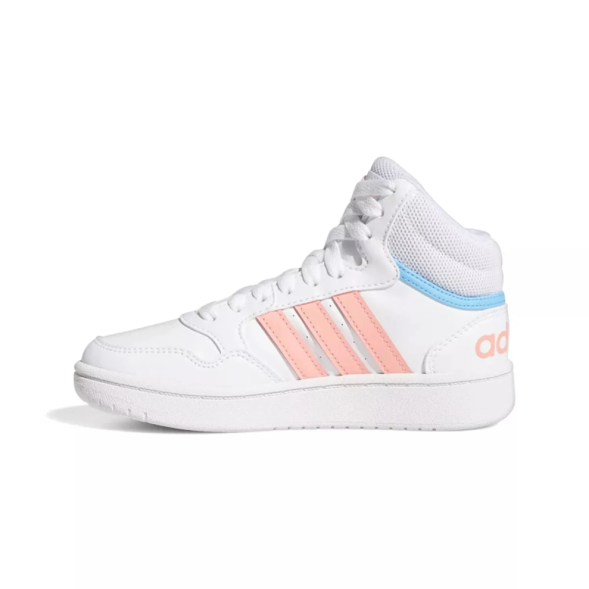 Dívčí rekreační obuv ADIDAS Hoops Mid 3.0 K cloud white acid red sky rush · záber 3