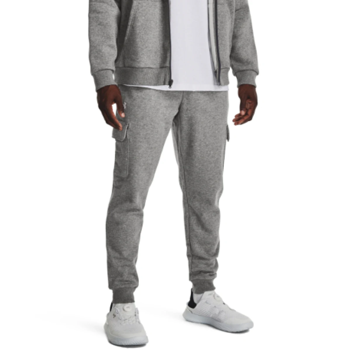 Pánské zateplené tepláky UNDER ARMOUR UA Rival Fleece Cargo Jogger-GRY · záber 1
