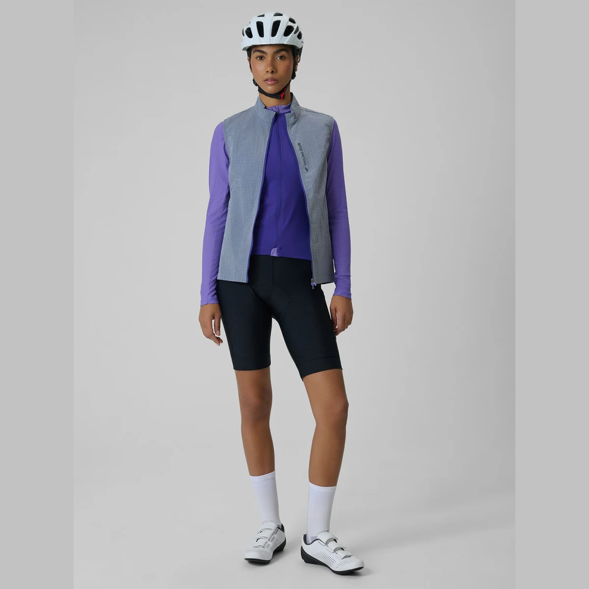 Dámský cyklistický dres s dlouhým rukávem s ochranou UPF50+ - fialový · záber 2