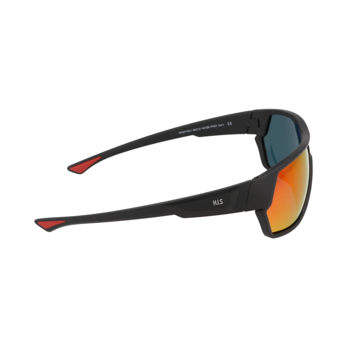 Polarizační sluneční brýle H.I.S. POLARIZED HPS37105-1, black, smoke with red mirror POL, 66-10-142 · záber 4