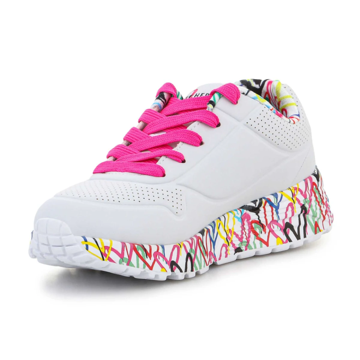 Dívčí rekreační obuv SKECHERS Uno Lite Lovely Luv K white pink · záber 4
