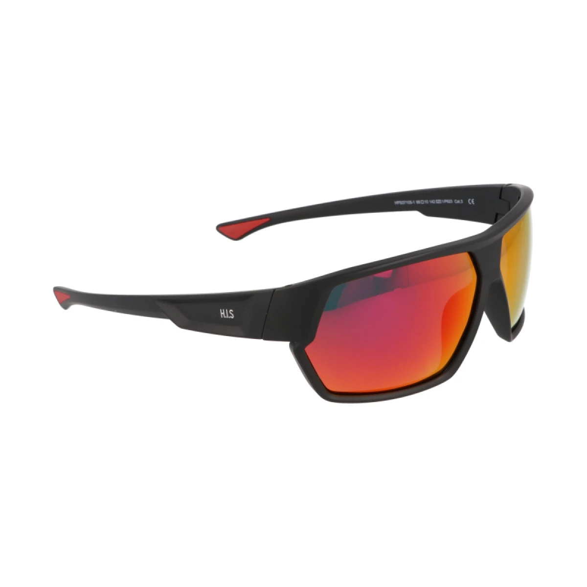 Polarizační sluneční brýle H.I.S. POLARIZED HPS37105-1, black, smoke with red mirror POL, 66-10-142 · záber 2