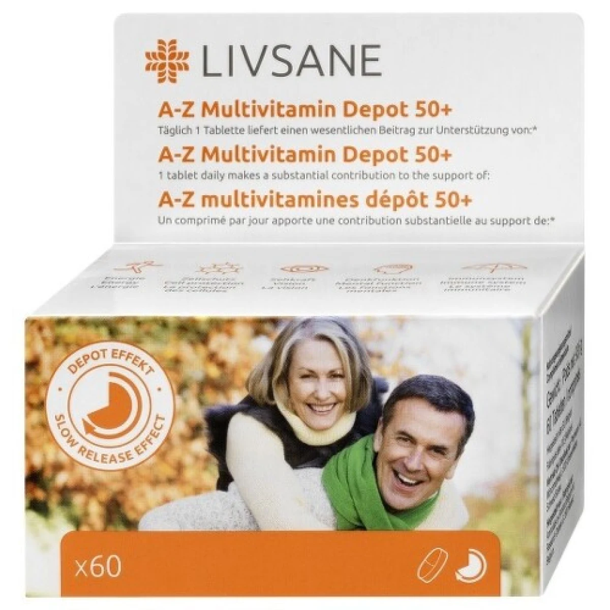 LIVSANE A-Z Multivitamín komplex 50+ 60 tabliet · záber 1