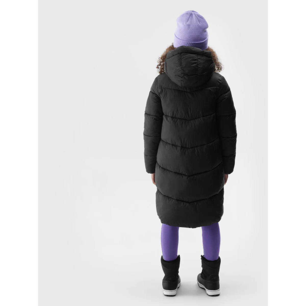 Dívčí bunda 4F JUNIOR DOWN JACKET-JAW23TDJAF268-21S-BLACK · záber 5