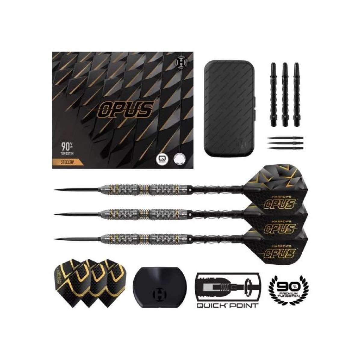 Dart szett steel Harrows Opus QP 22g, 90% wolfram · záber 2