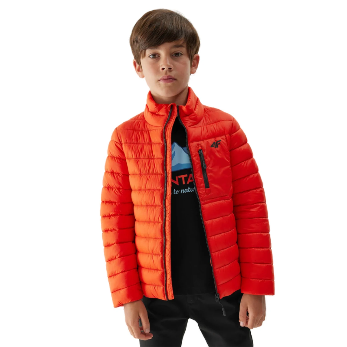 Chlapecká bunda 4F JUNIOR DOWN JACKET-JAW23TDJAM220-70S-ORANGE · záber 2