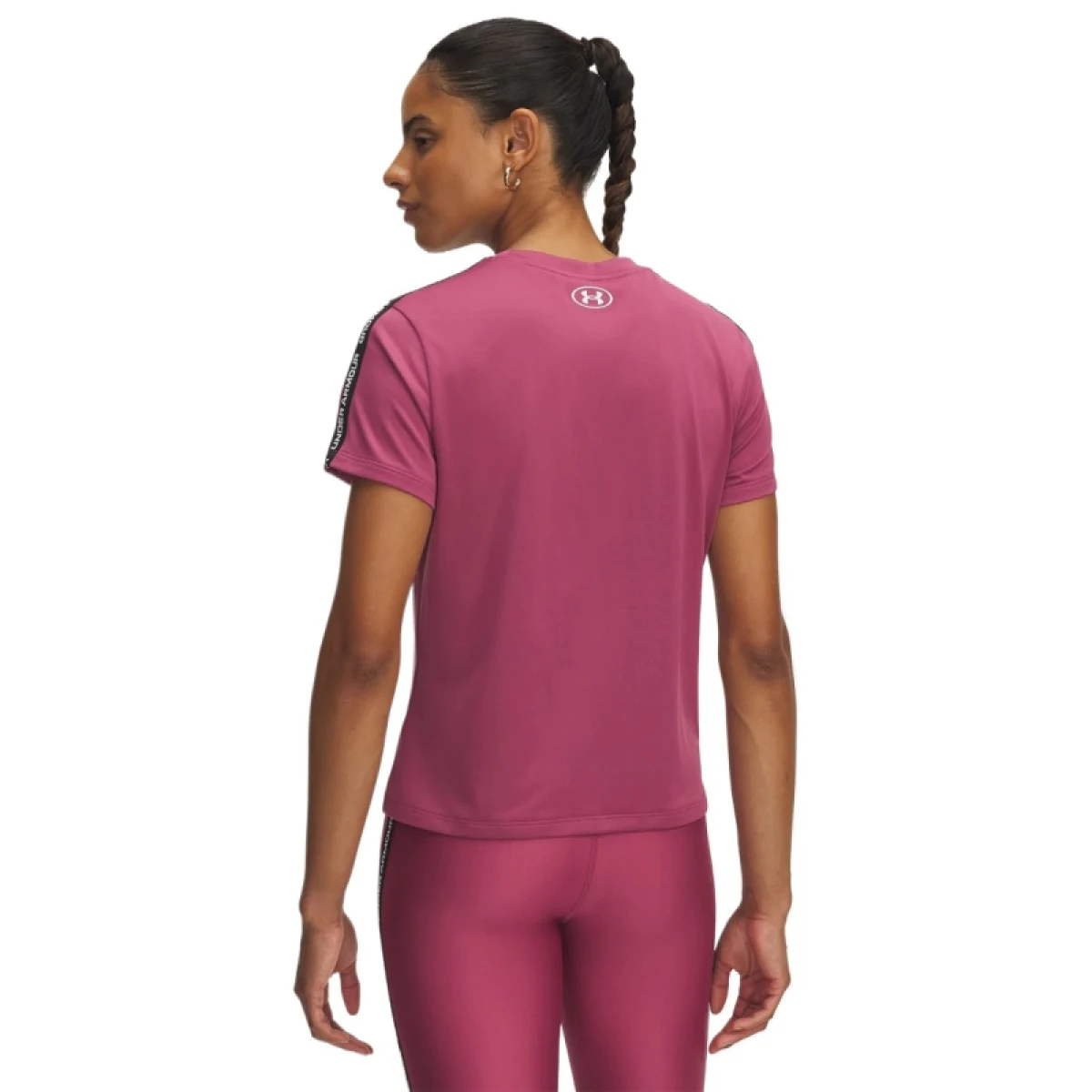 Dámske kompresné tričko s krátkym rukávom UNDER ARMOUR UA Tech WM Tape SS-RED · záber 2