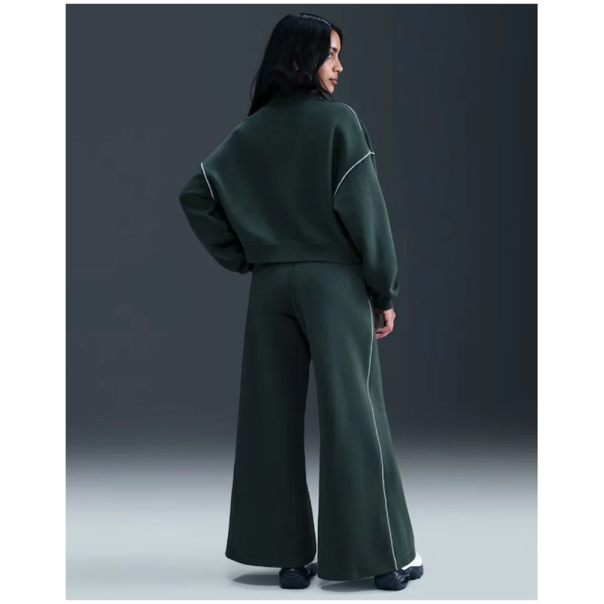Dámske tepláky NIKE W NSW PHNX FLC LOGO WIDE LEG SEAWEED · záber 3