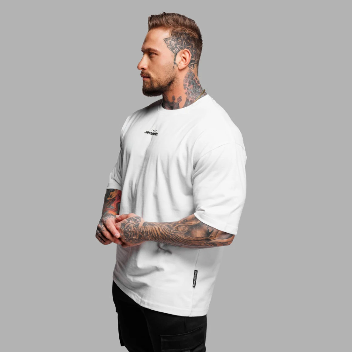 Oversize tričko Iron Aesthetics Major, biele · záber 5