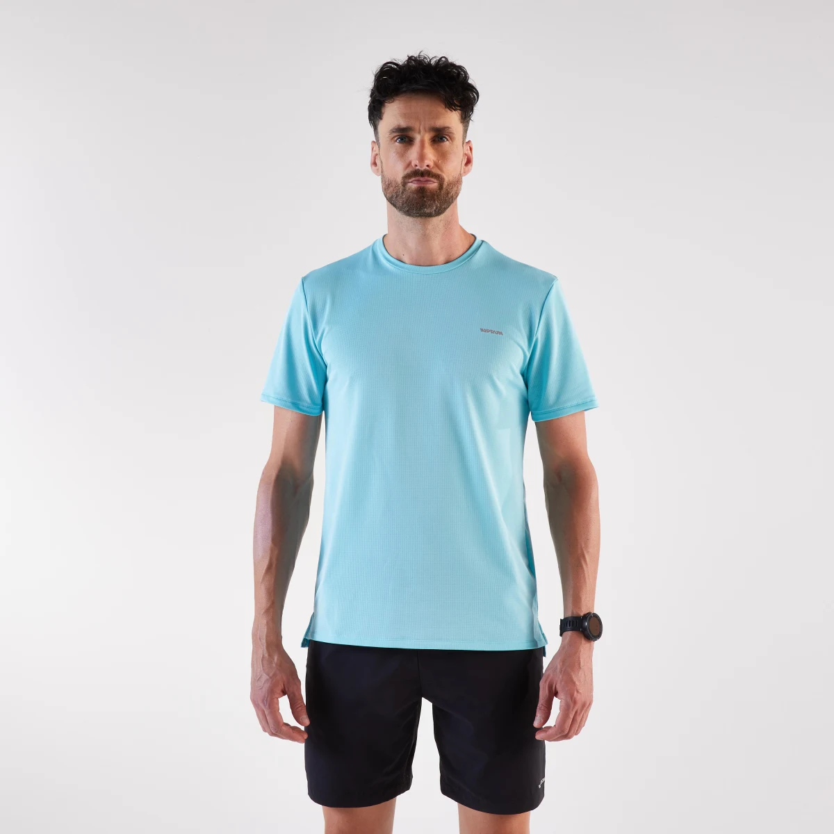 KIPRUN Pánske bežecké tričko Run 500 Graph modré M · záber 1