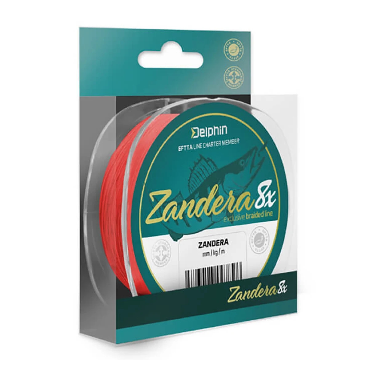DELPHIN Zandera 8 červená priemer 0,16 mm, nosnosť 10,9 kg · záber 1