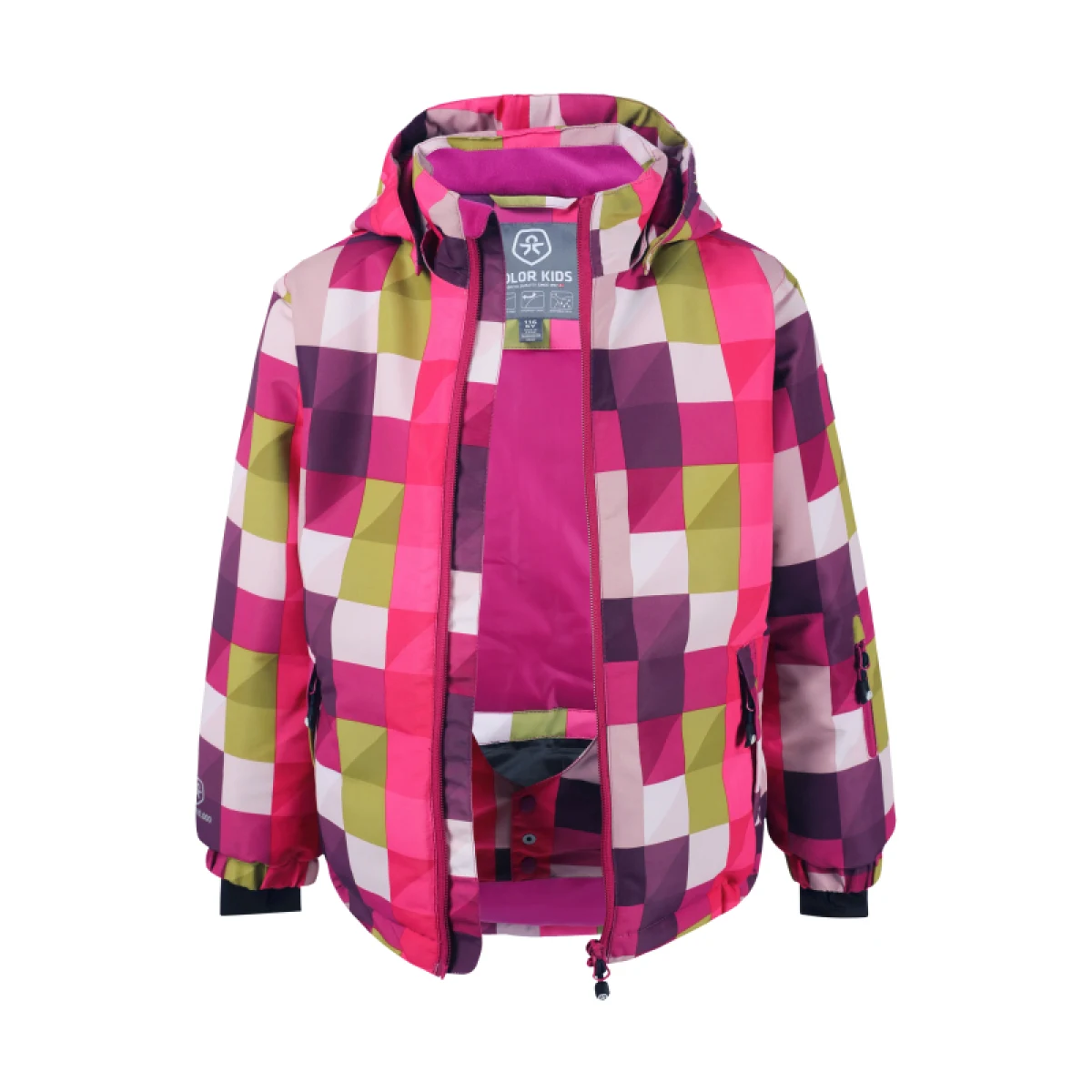 Dievčenská lyžiarska bunda COLOR KIDS Ski jacket AOP, AF 10.000, festival fuchsia 740688.5885 · záber 2
