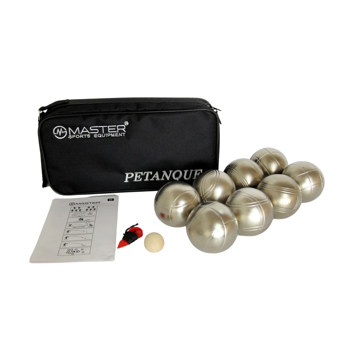 Petanque sada MASTER 8 matne zlatých gulí obal nylon · záber 2
