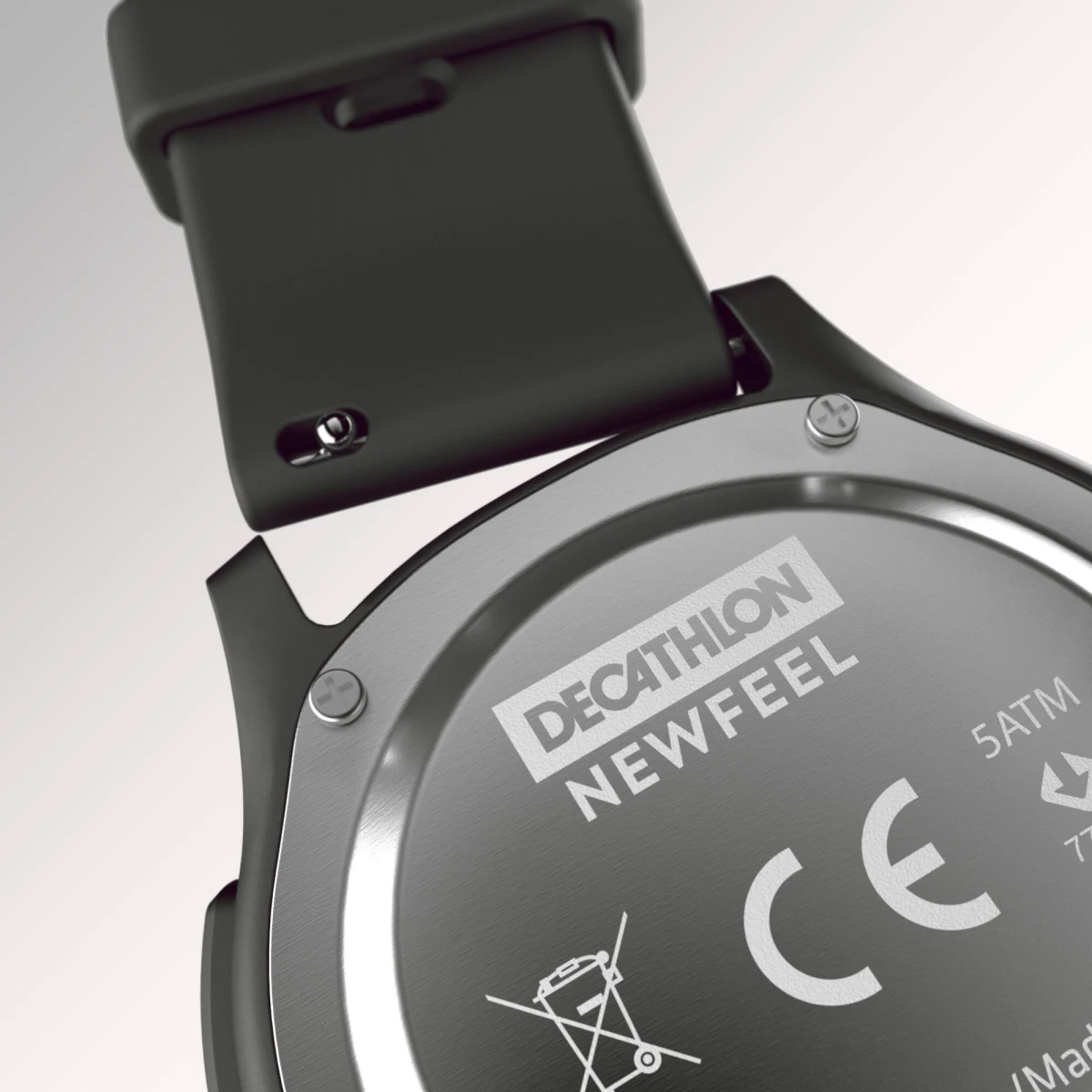 DECATHLON Vymeniteľný remienok na hodinky W100 čierny bez · záber 2