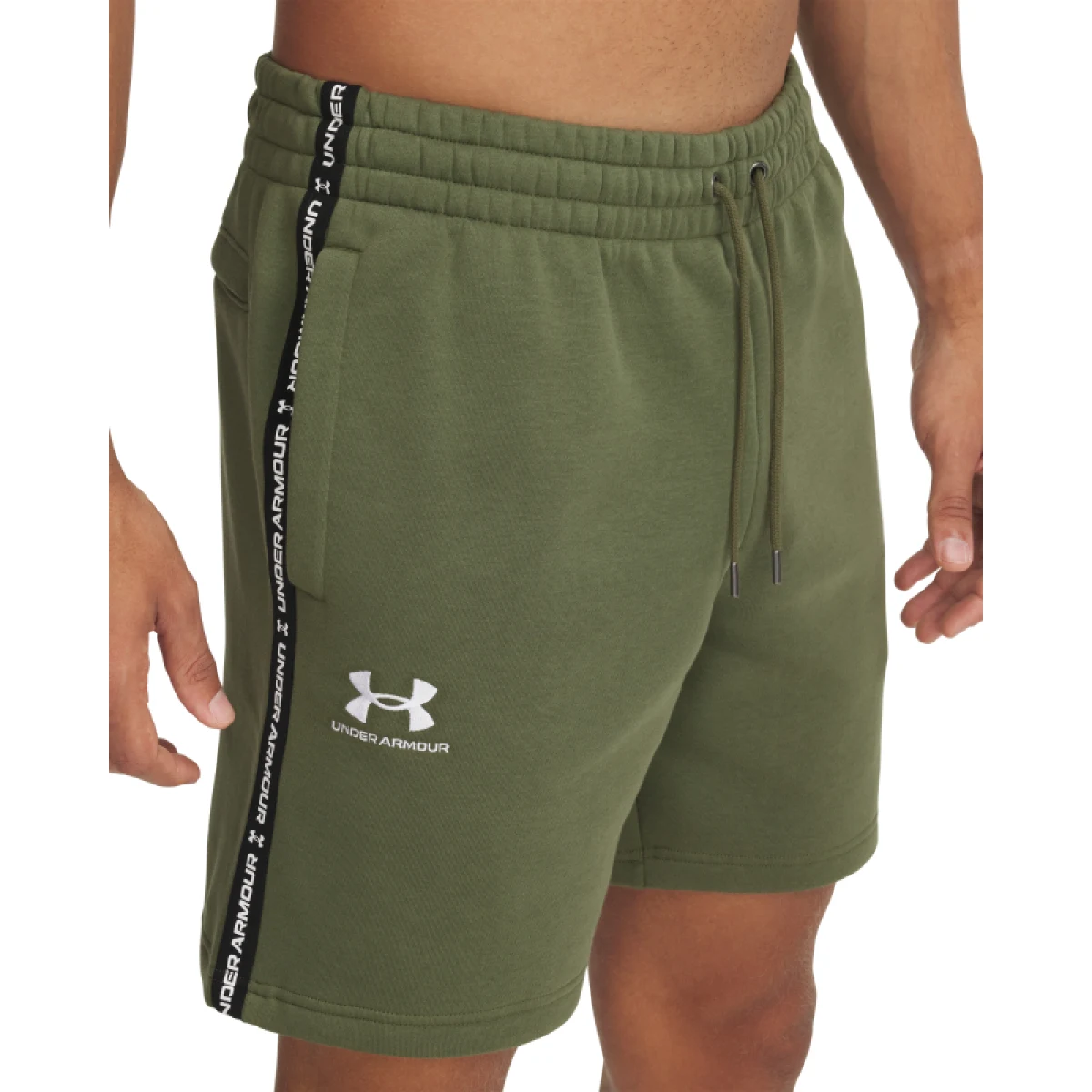 Pánské teplákové kraťasy UNDER ARMOUR UA Icon Fleece Short Taping-GRN · záber 2