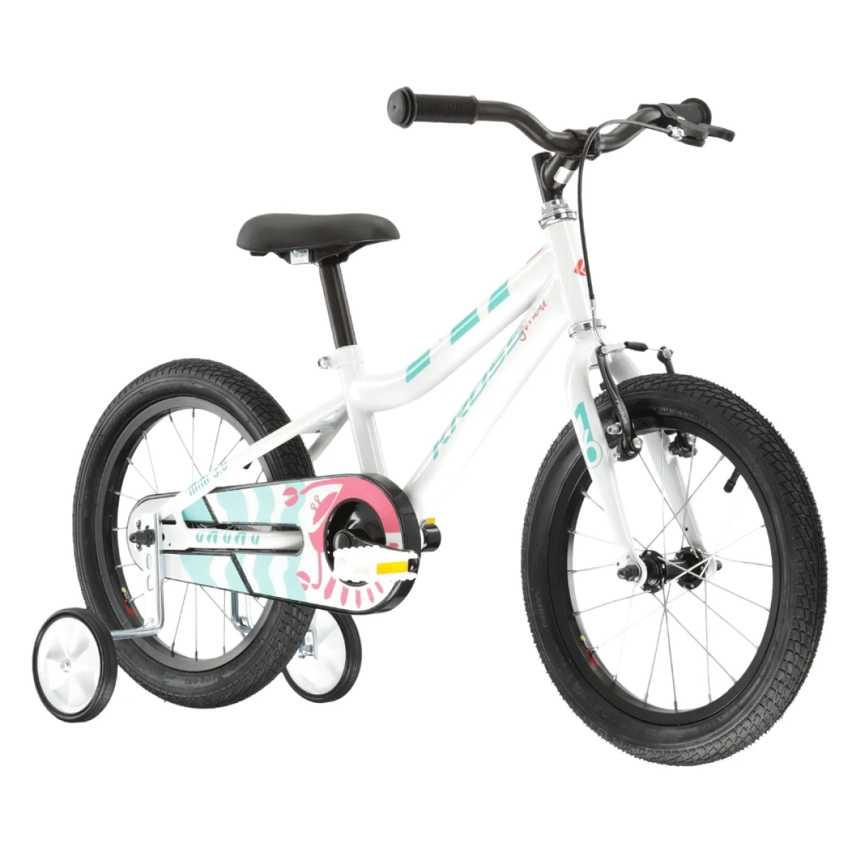 Kross Mini 3.0 16" - model 2025 biela / seledynová / korálová / lesk - 9" (100-125 cm) · záber 1