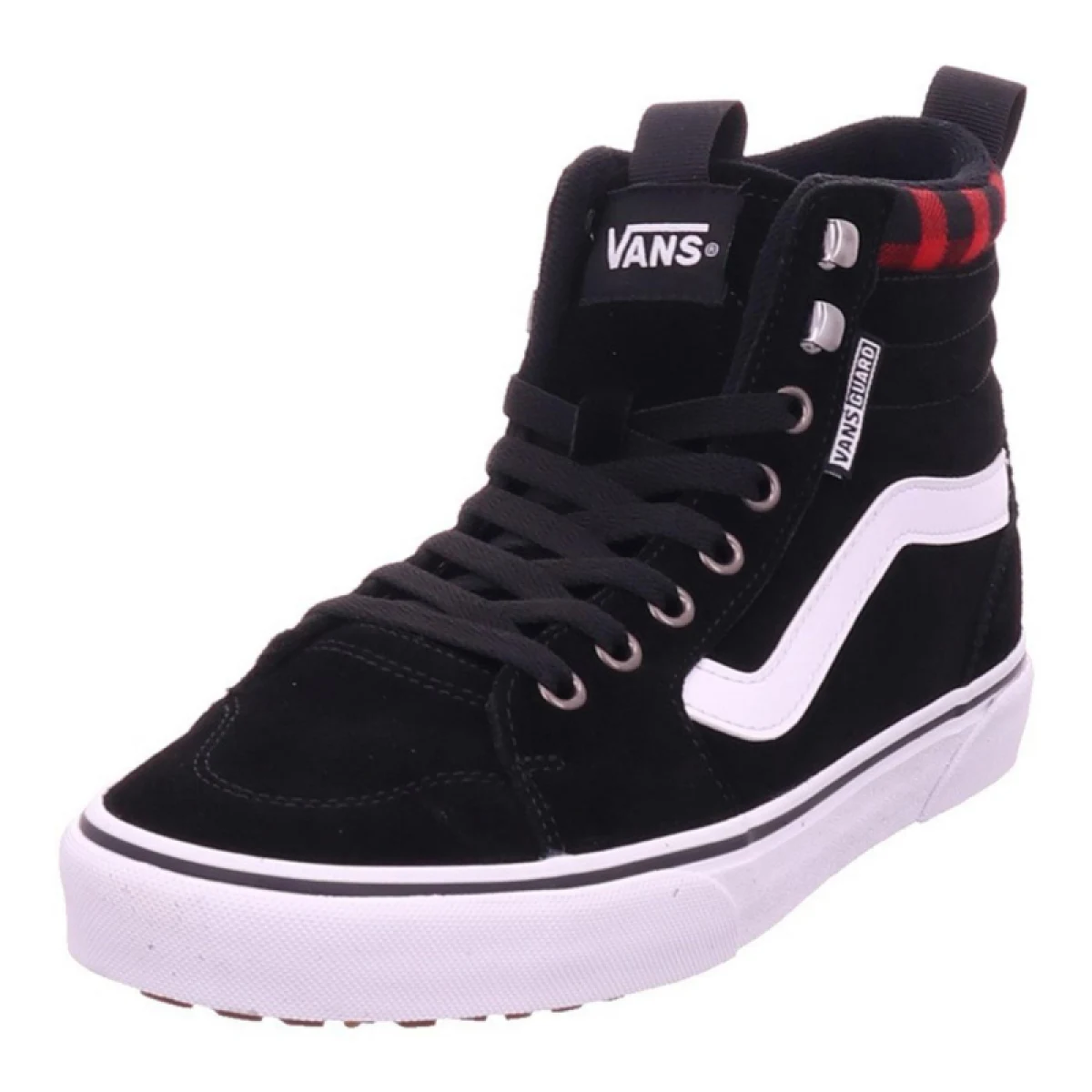 Pánská vycházková obuv VANS MN Filmore HI Vansguard (Suede) black red plaid · záber 2
