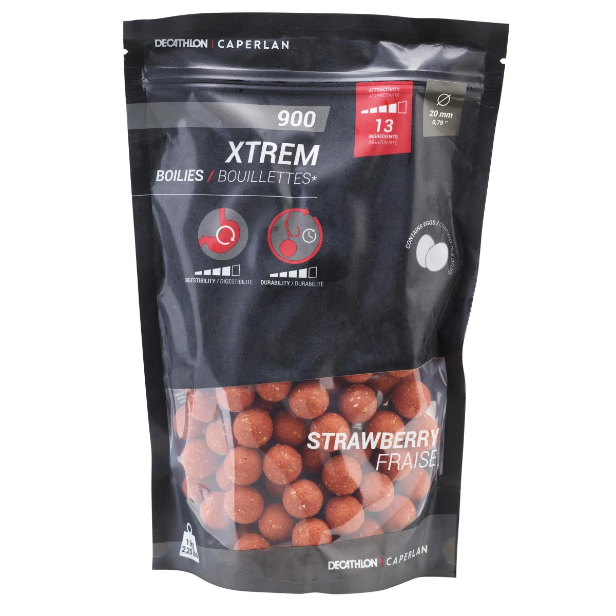 CAPERLAN Boilies Xtrem 900 20 mm 1 kg Jahoda 1kg · záber 2