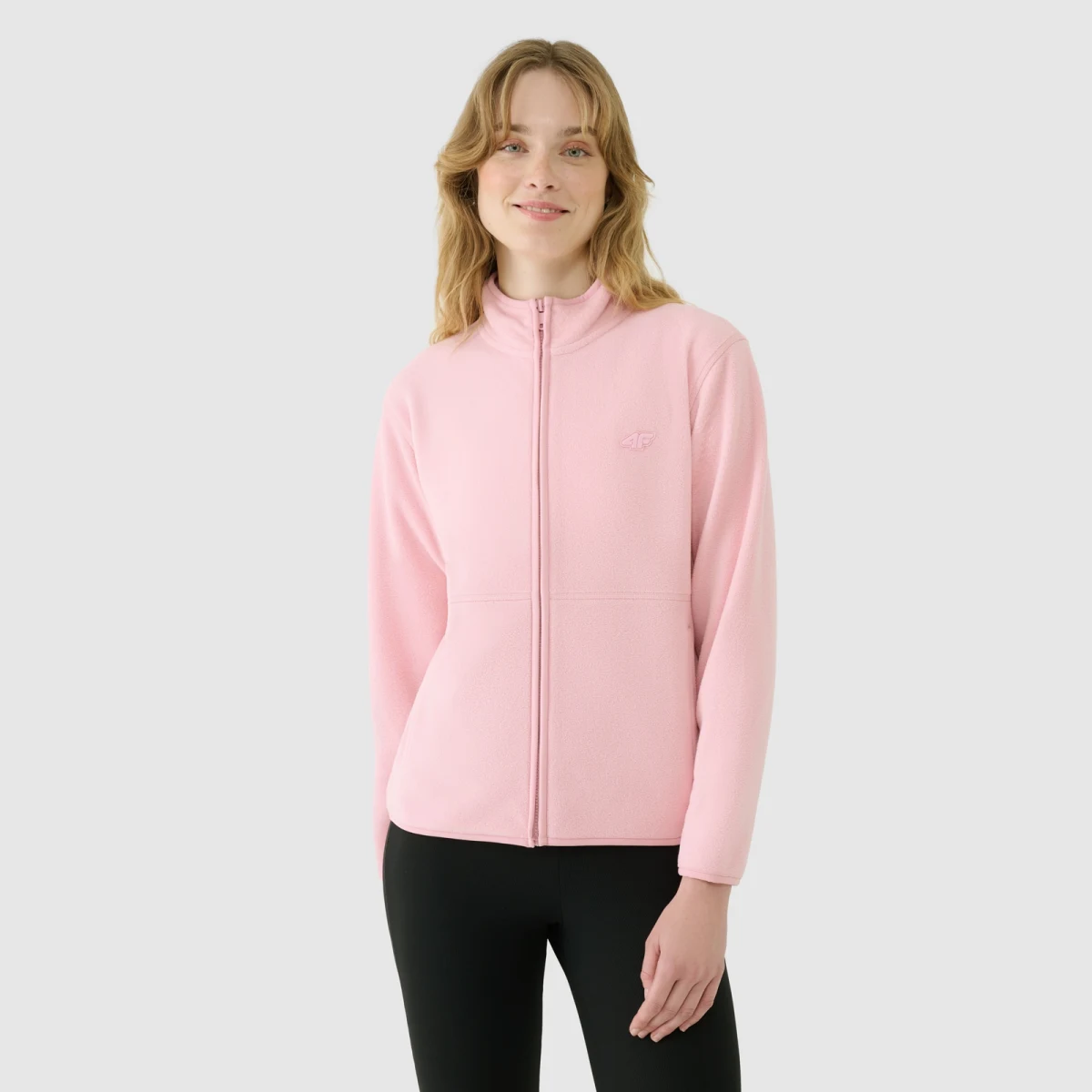 Dámský fleece regular se stojáčkem - růžový · záber 1