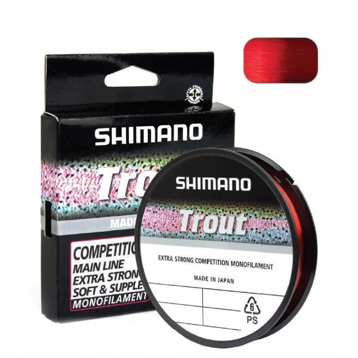 SHIMANO Trout Competition Mono Red, 150 m priemer 0,14 mm, nosnosť 1,70 kg · záber 1