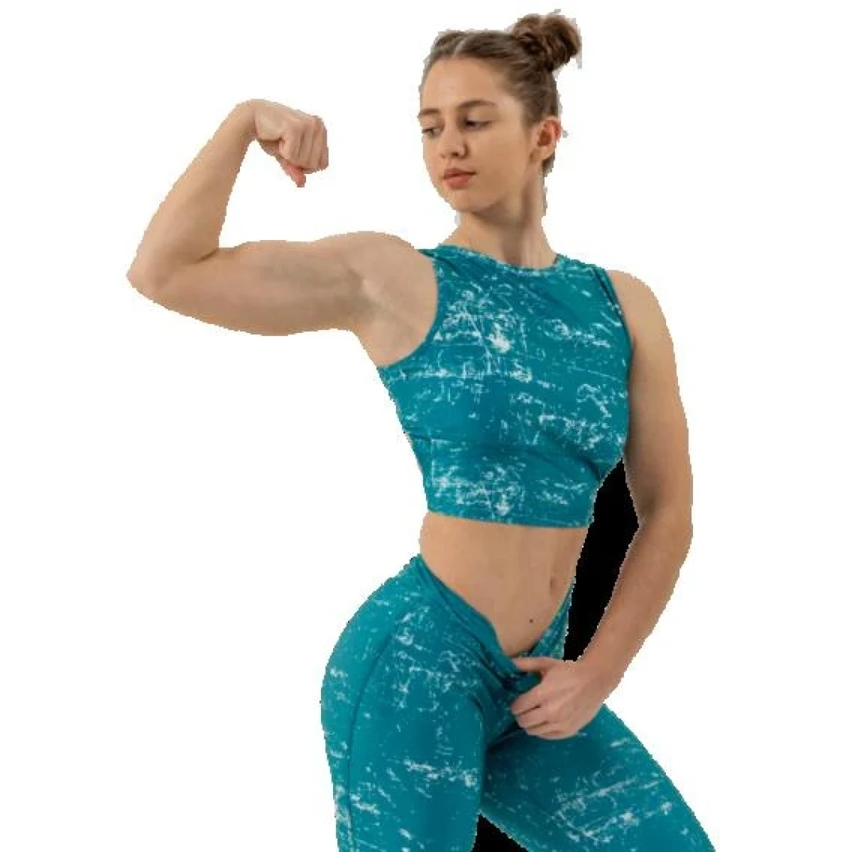 Nebbia Crop top tílko ROUGH GIRL 617 - Velikost: XS | Barva: Zelená · záber 1