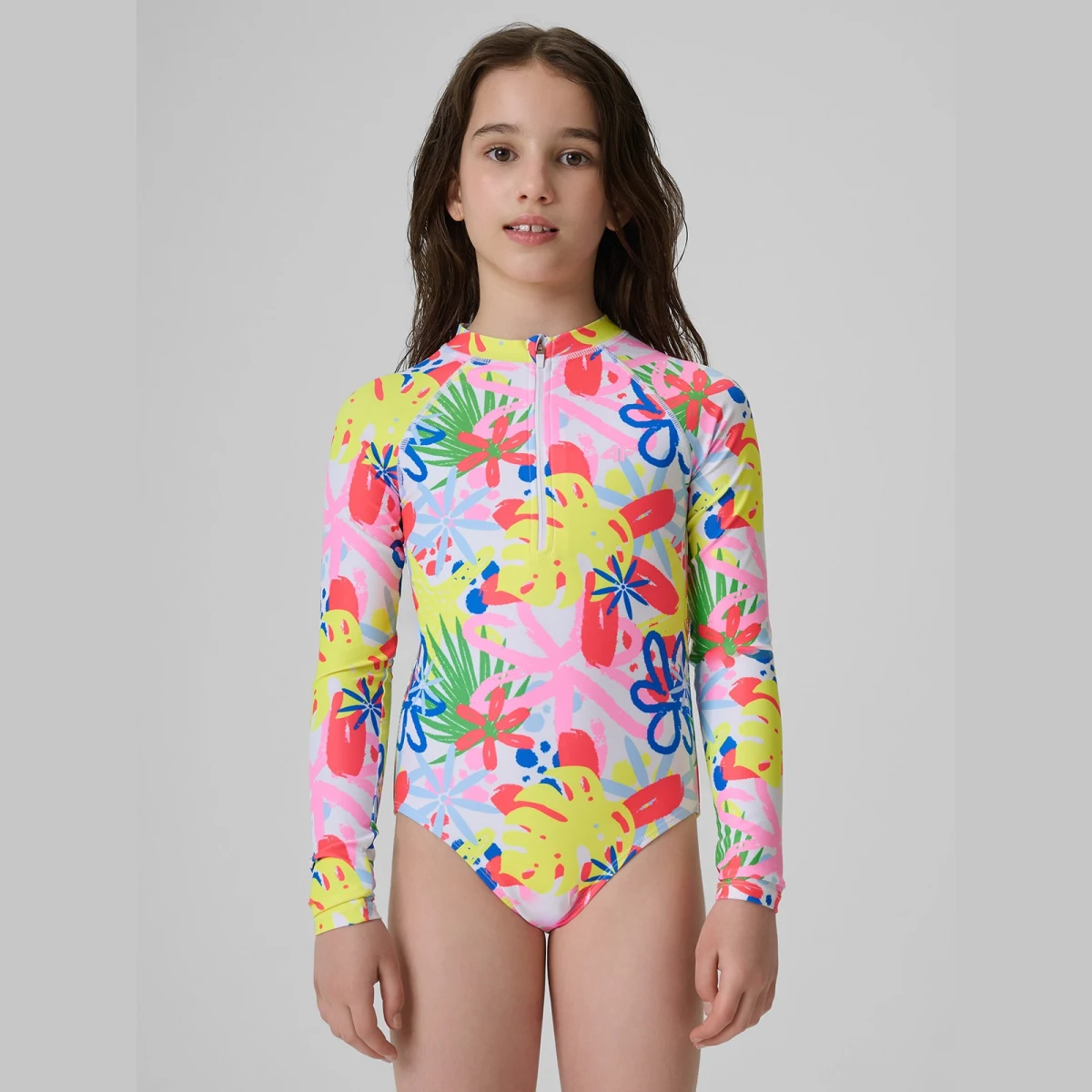 Dievčenské jednodielne plavky s ochranou UPF50+ - multicolor · záber 3